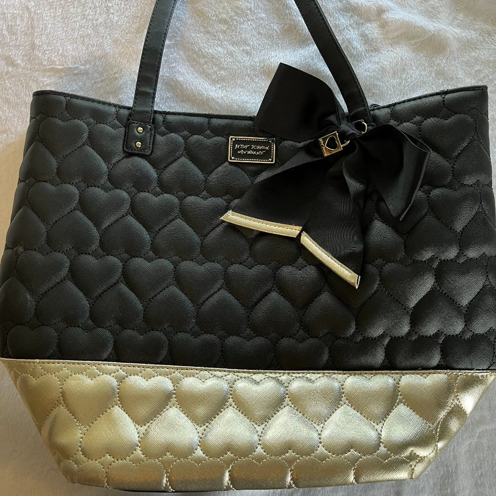Betsey Johnson Black and Gold Tote